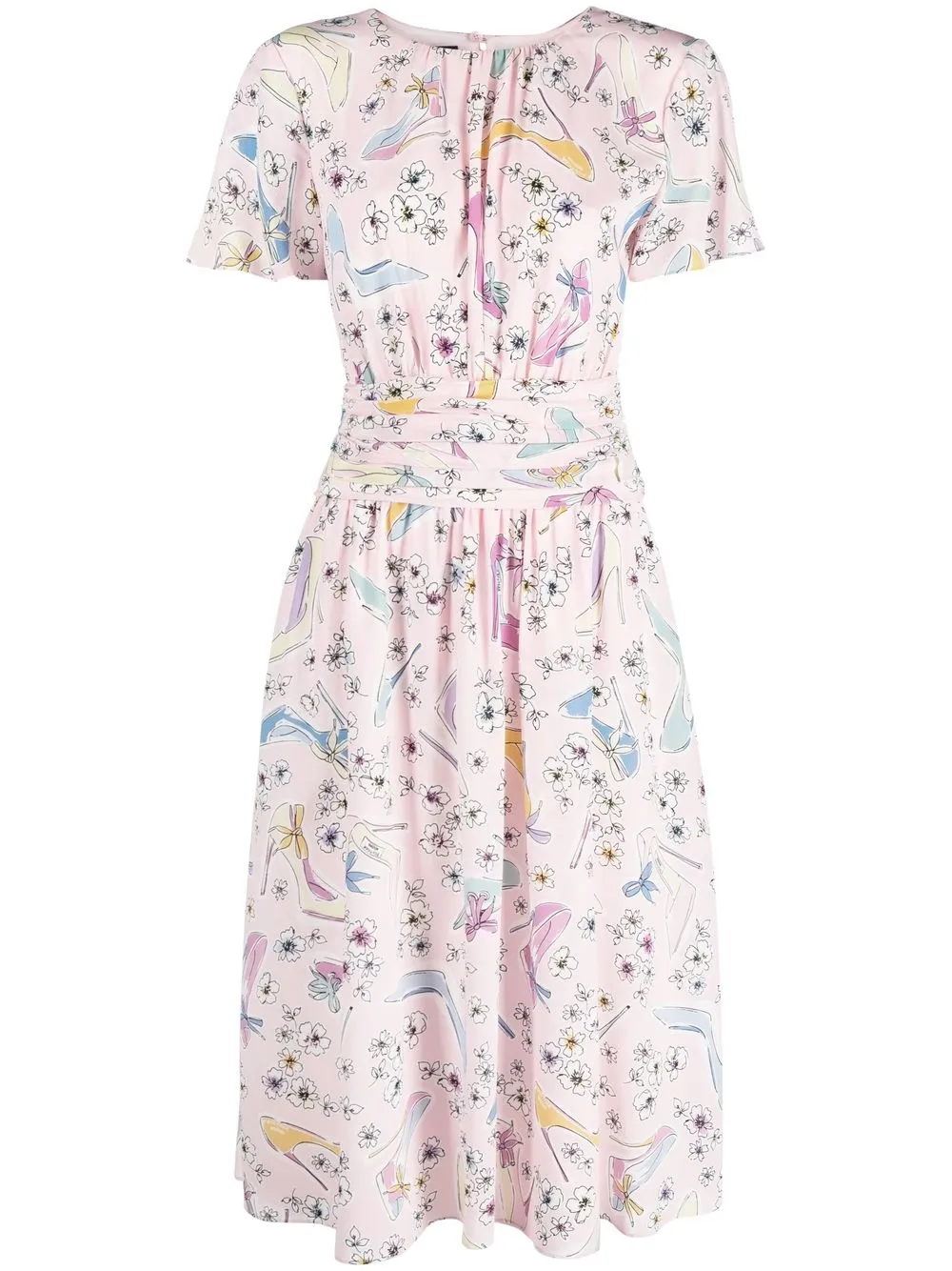 Boutique Moschino vestido con estampado gráfico - Rosado