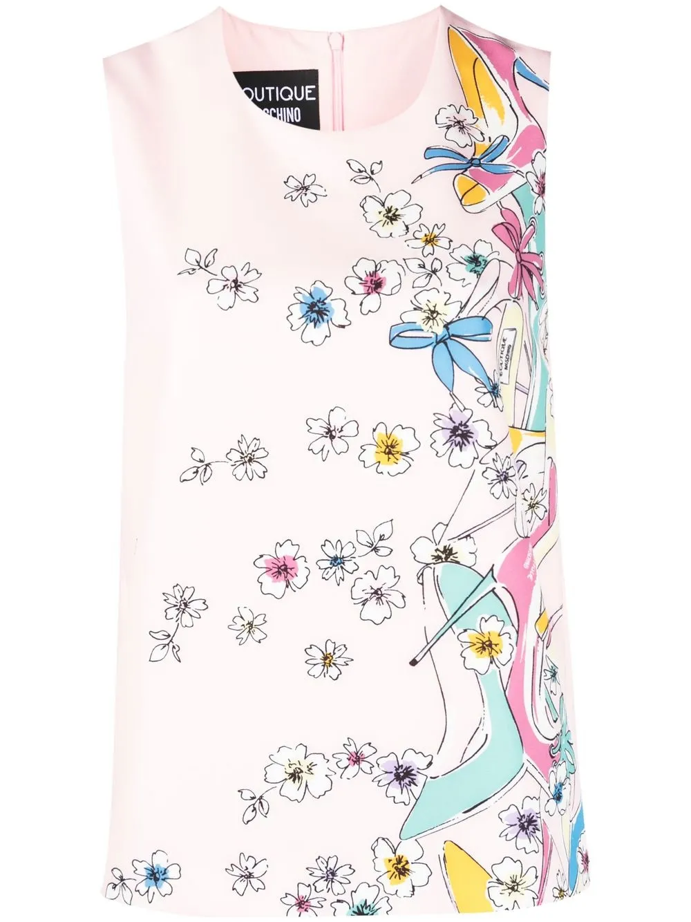 Boutique Moschino floral-print shift blouse - Pink
