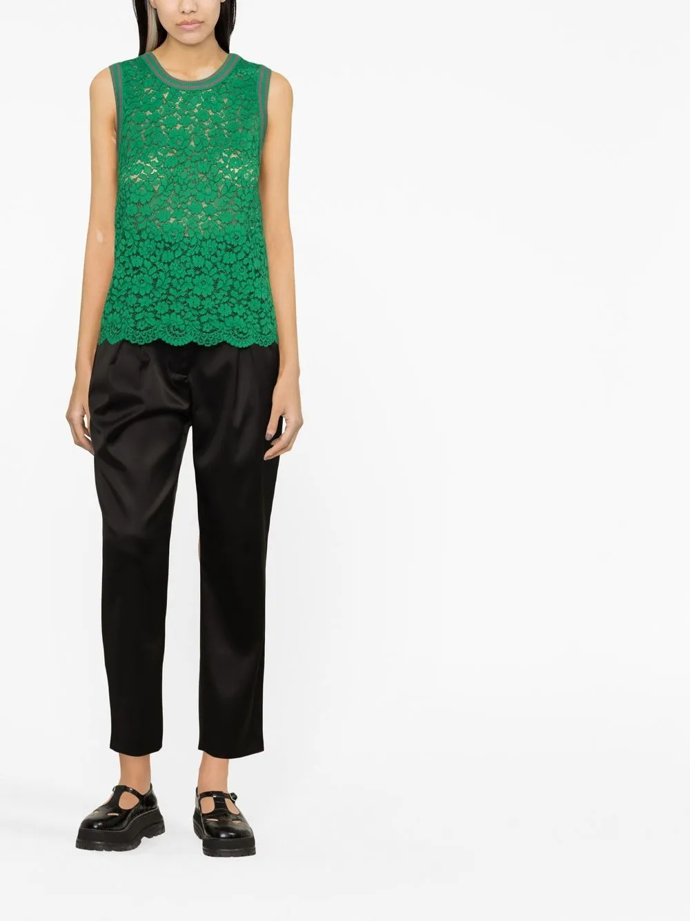 Boutique Moschino Tanktop met veters - Groen