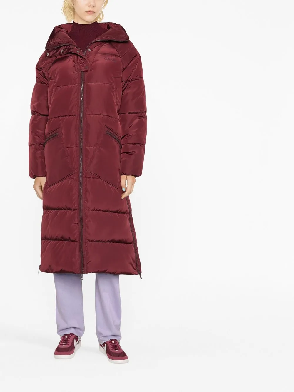 GANNI Gewatteerde parka - Rood