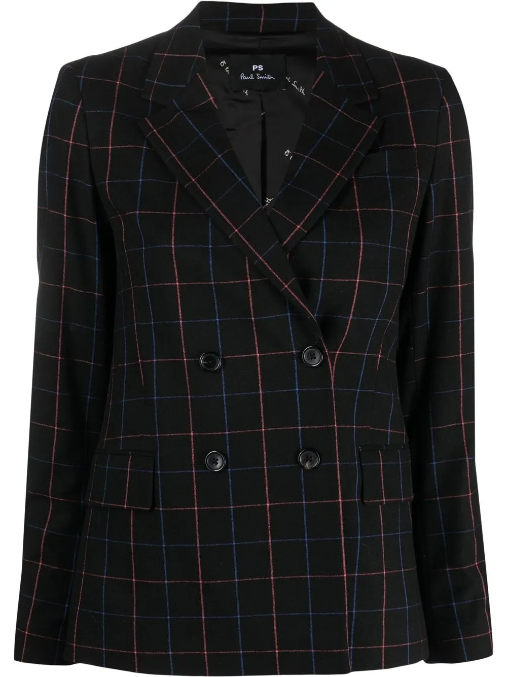 

PS Paul Smith double-breasted check blazer - Black