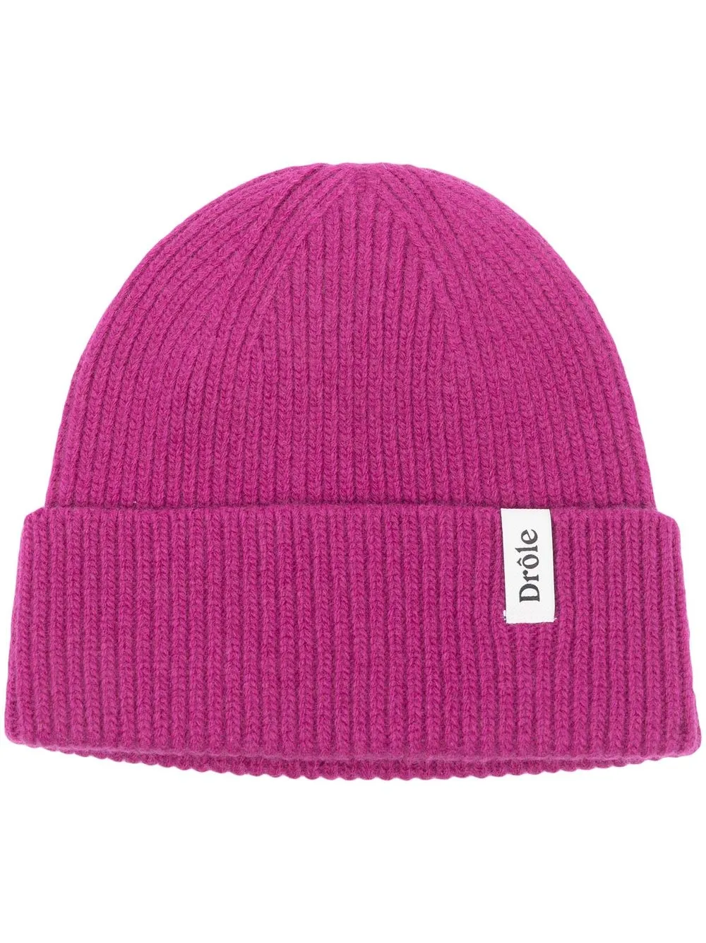 

Drôle De Monsieur gorro tejido de canalé con parche del logo - Morado