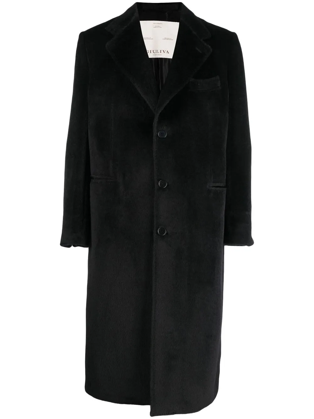 

Giuliva Heritage Mark textured single-breasted coat - Black