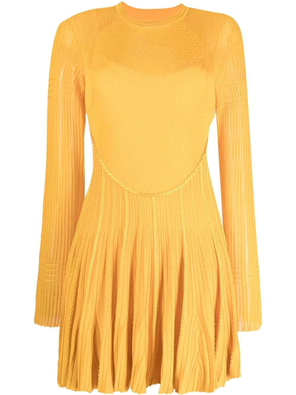 

Givenchy pleated long-sleeved midi dress - Yellow