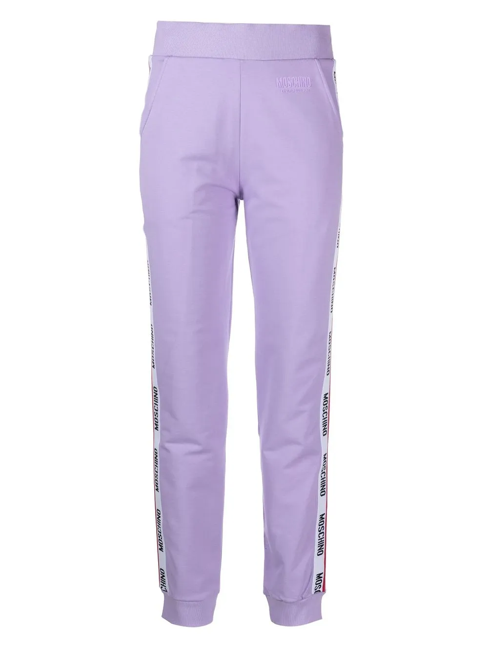 

Moschino pants con logo en relieve - Morado
