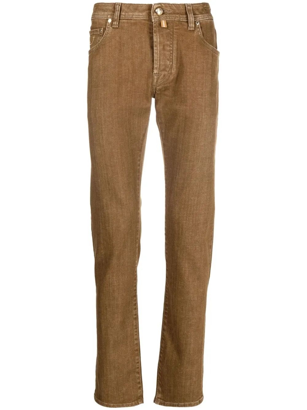 

Jacob Cohën logo-patch slim-cut jeans - Brown
