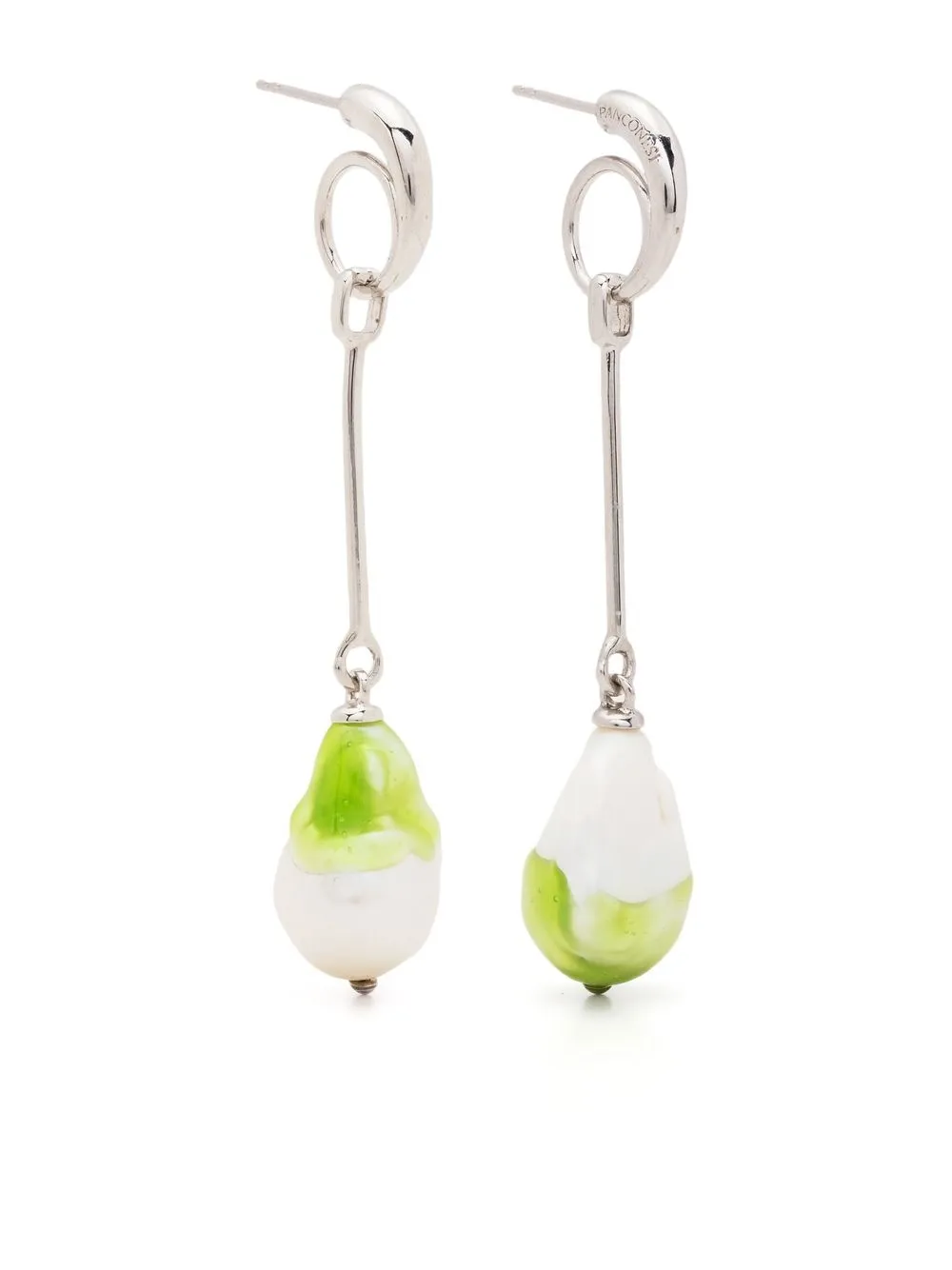 

Panconesi aretes con dije de perla - Plateado