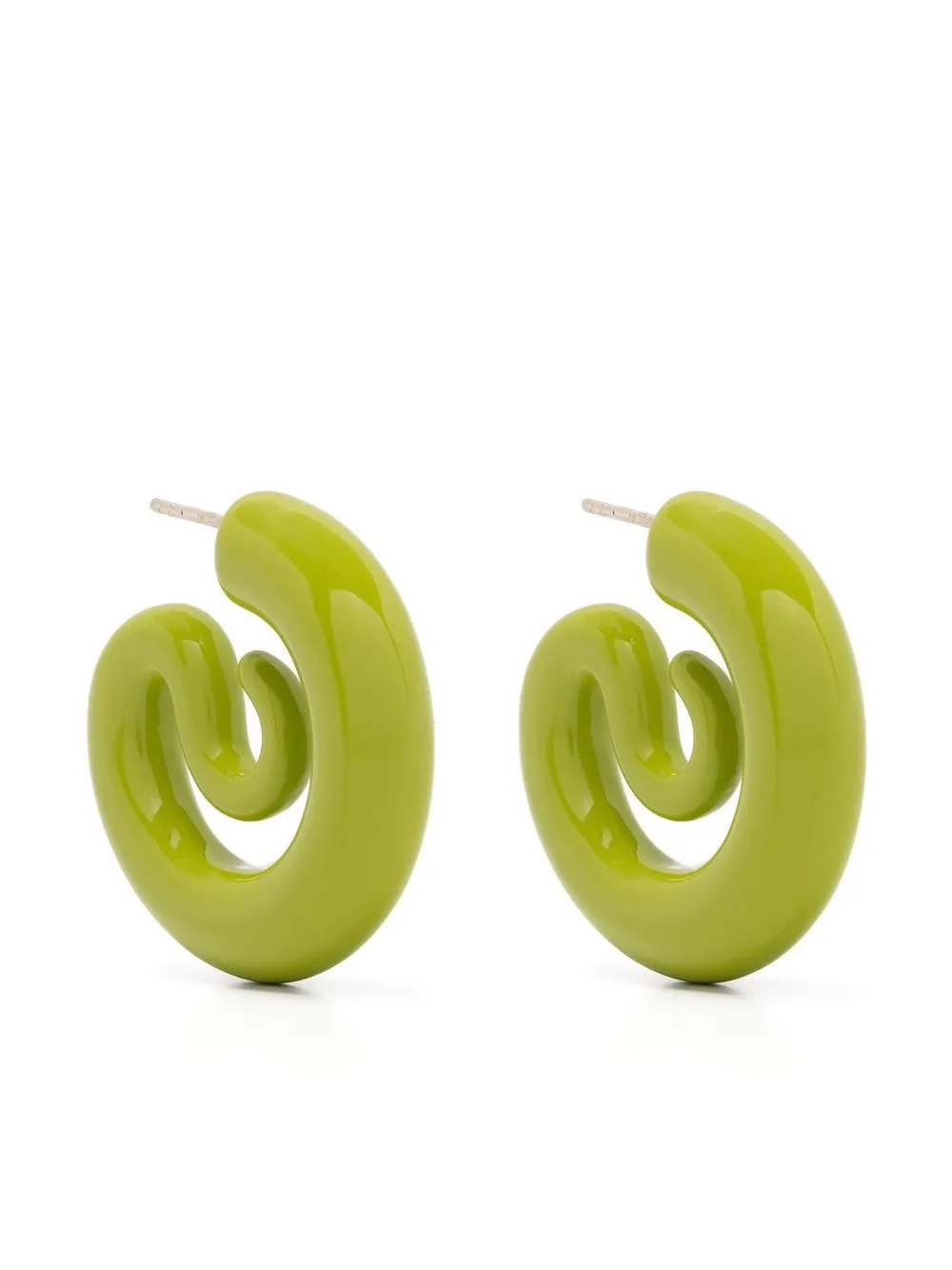 

Panconesi Serpent resin hoop earrings - Green