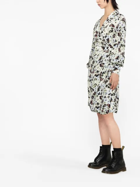 GANNI long-sleeve floral-print dress F7393 - 3