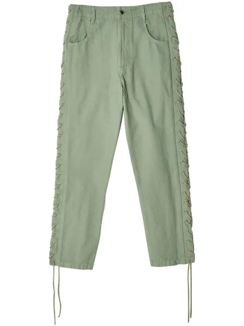 Eckhaus Latta pantalon droit à détail de laçage 