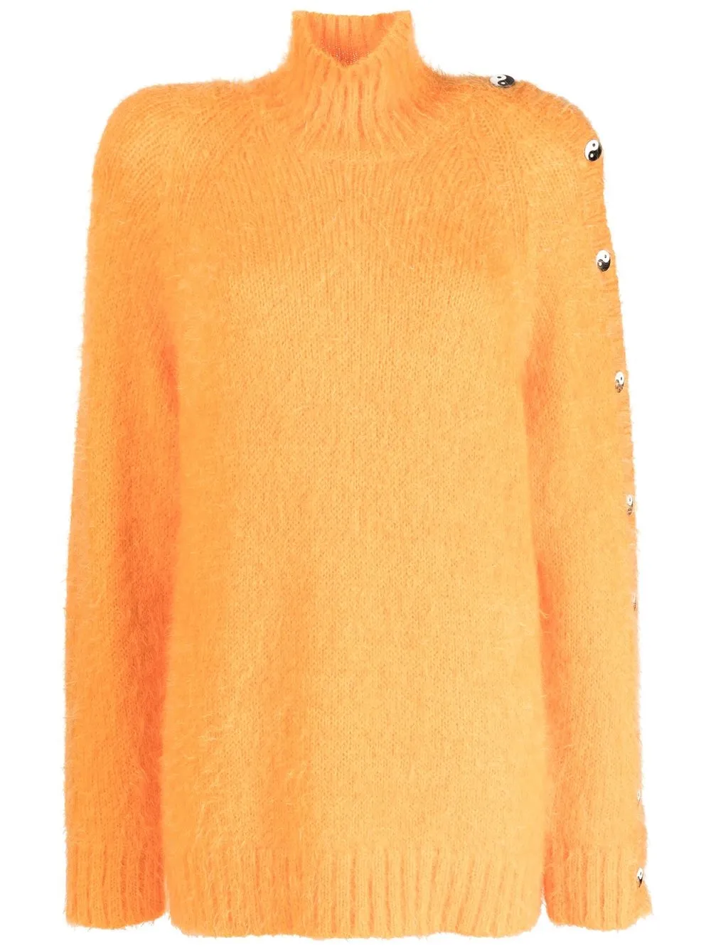 

ROTATE Yin Yang Buttoned Knitted sweater - Orange