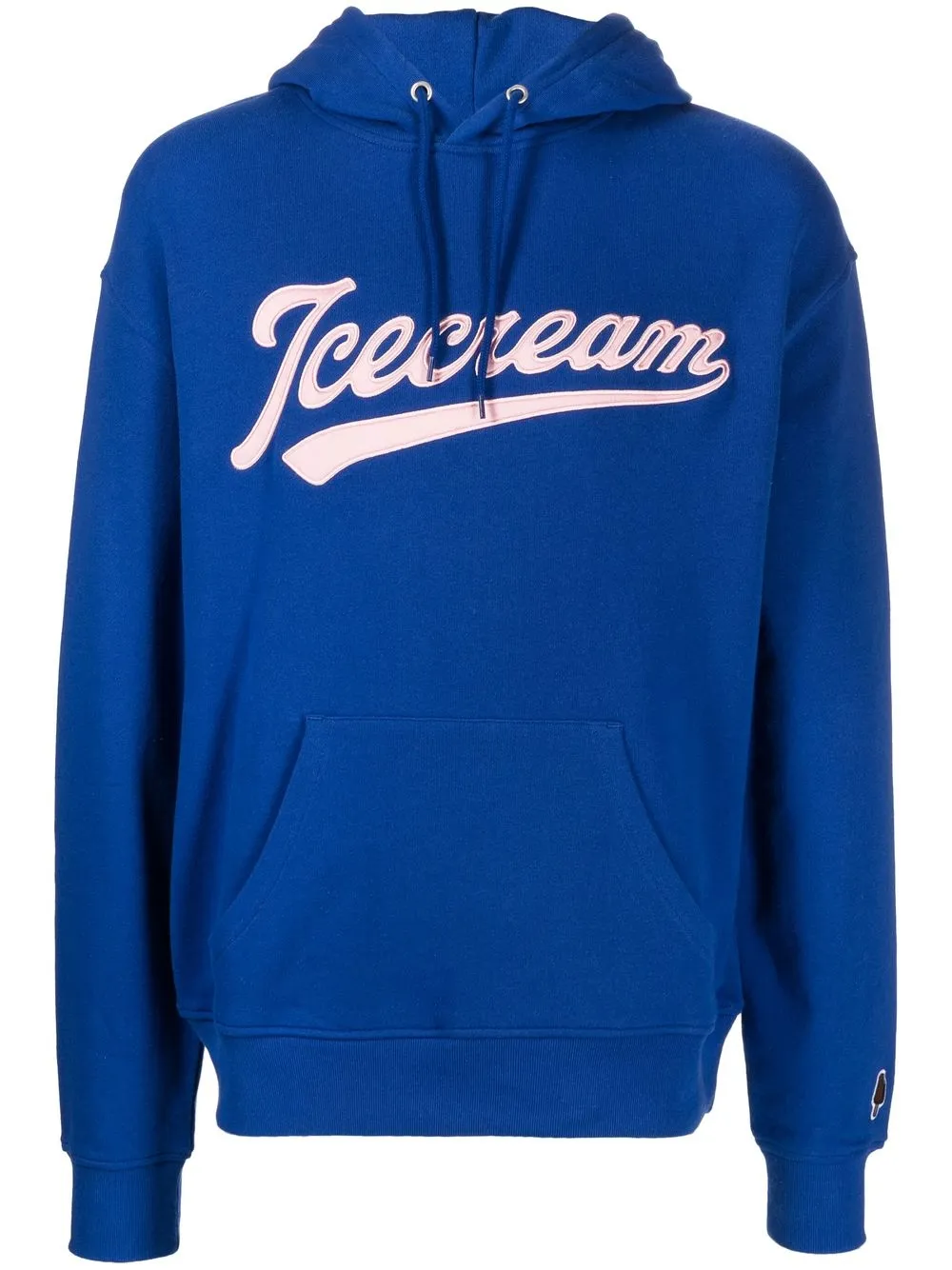 Icecream Pitcher Cotton-jersey Hoodie In Blue