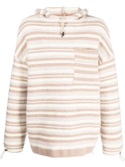 Jacquemus striped-pattern oversized knitted hoodie