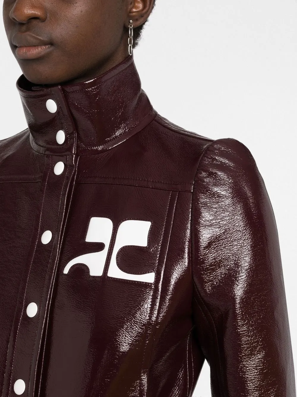 Shop Courrèges Logo-patch Cropped Jacket In Rot