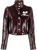 Courrèges logo-patch cropped jacket - Red
