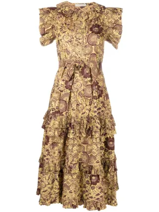 Ulla Johnson Elsie floral-print Ruffled Midi Dress - Farfetch