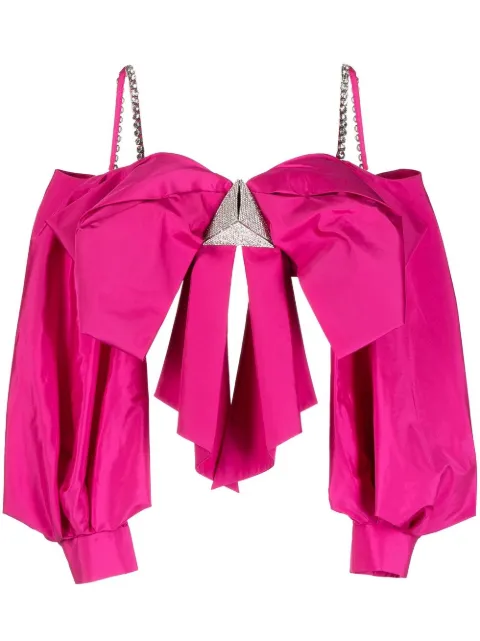 AREA oversized bow-detail top
