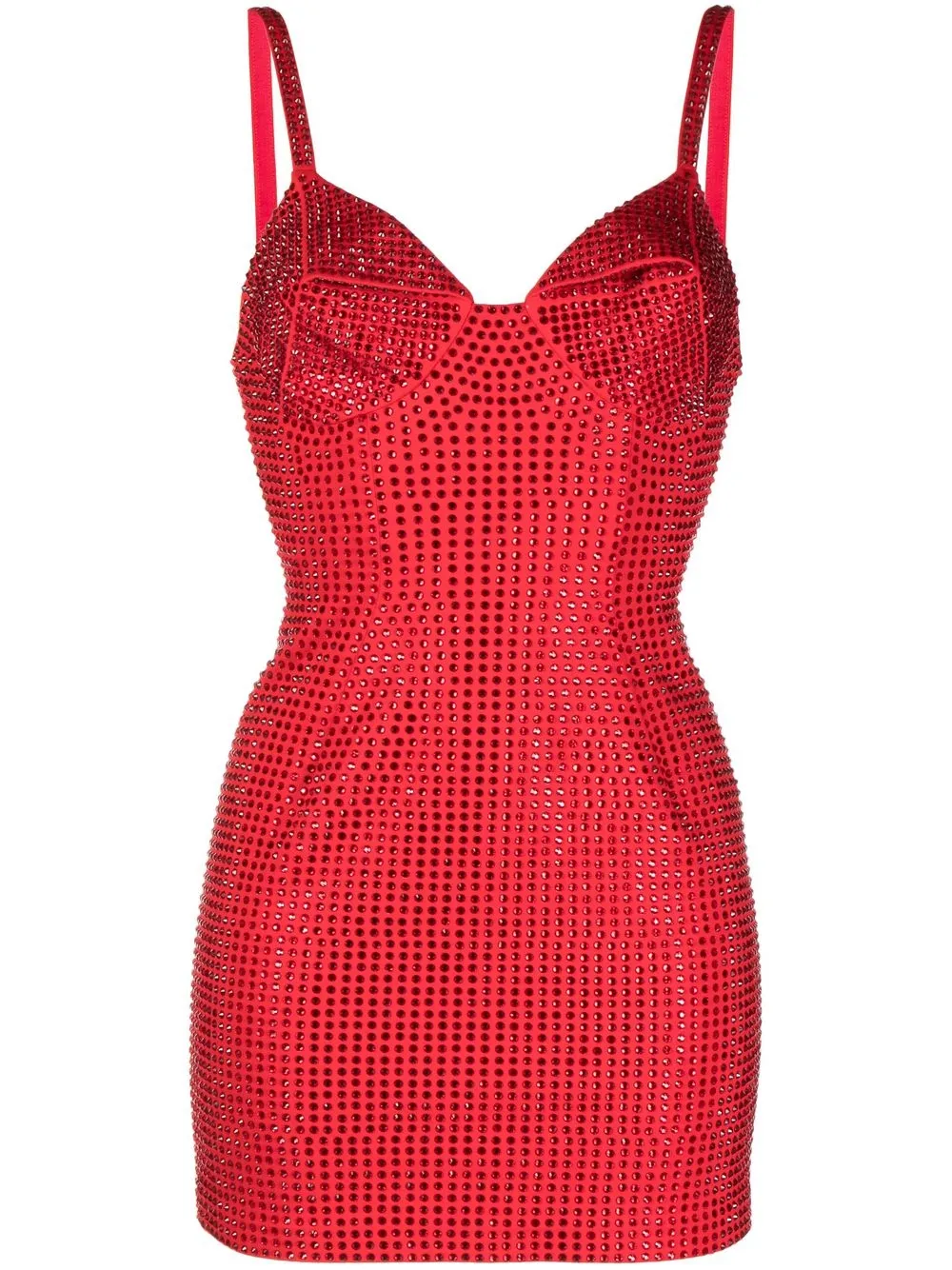 

AREA crystal-embellished mini dress - Red