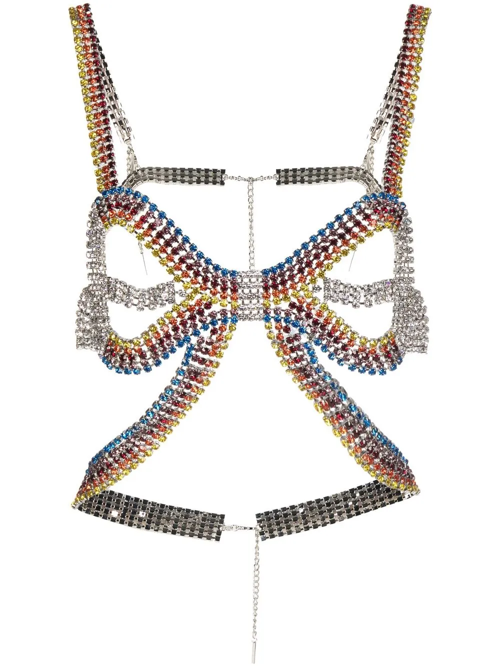 

AREA crystal-embellished bow top - Multicolour