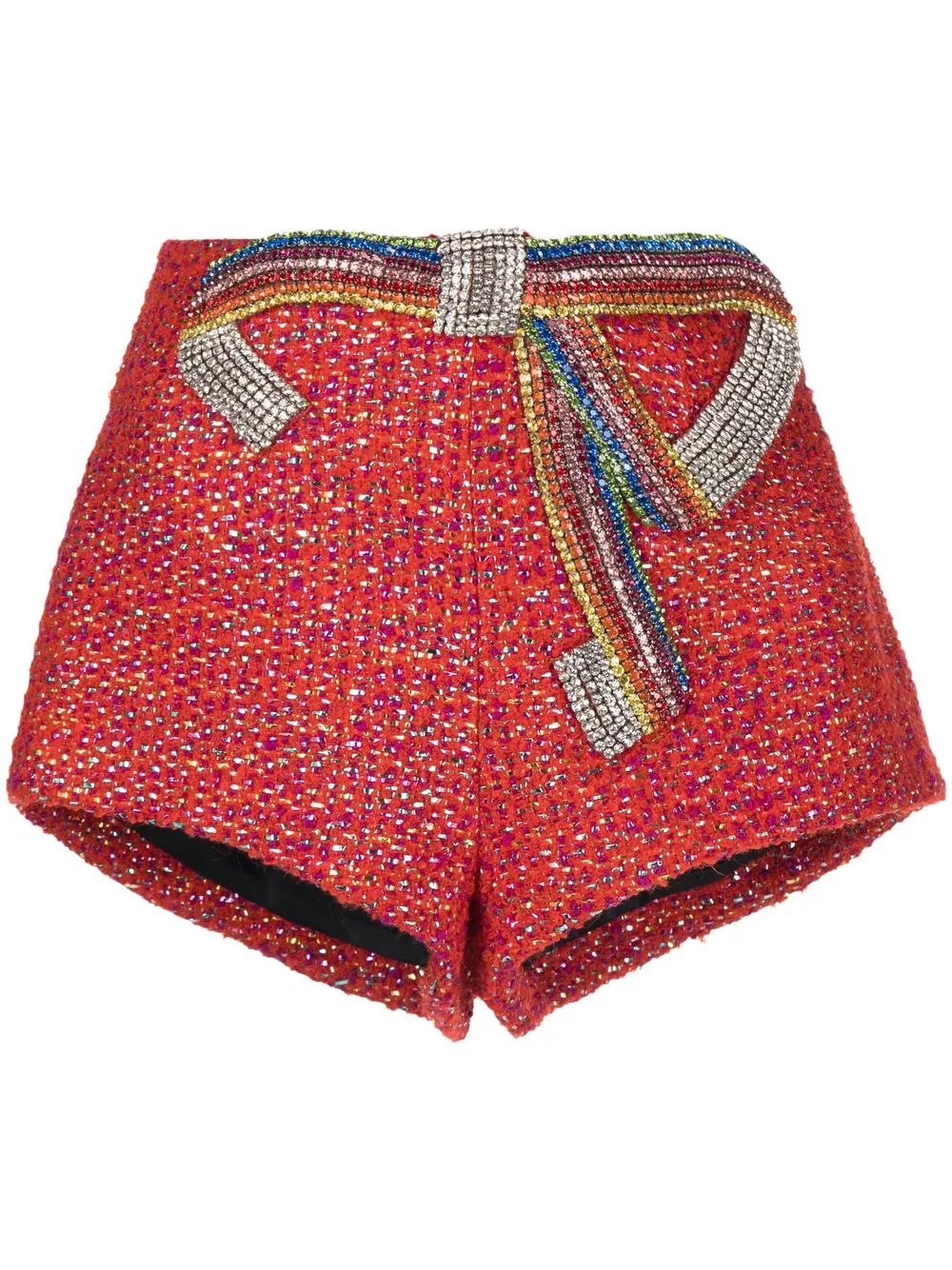 AREA shorts con motivo de moño de cristals - Rojo
