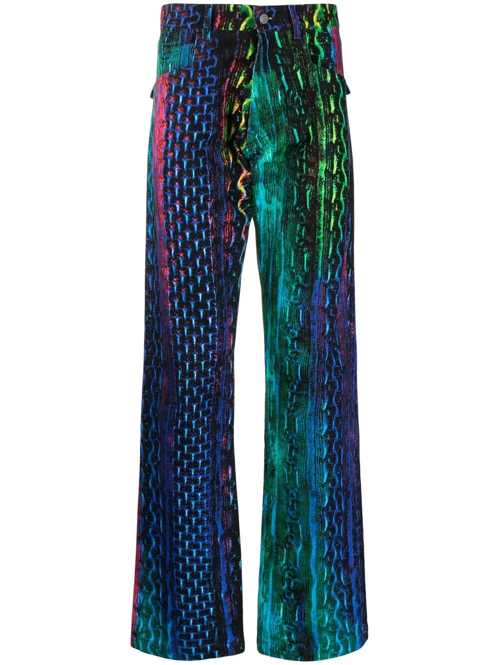 

AGR graphic-print straight-leg trousers - Blue
