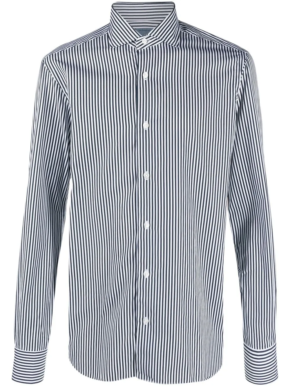 Barba camisa con botones y rayas estampadas - Blanco