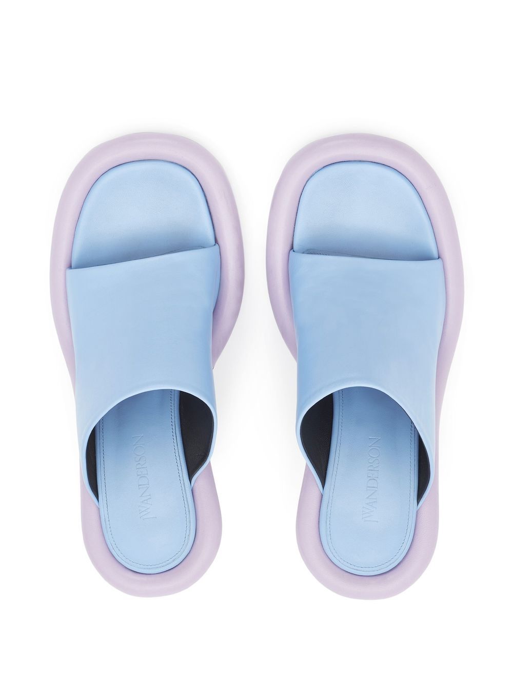 Shop Jw Anderson Bumper-tube Leather Mules In Blue