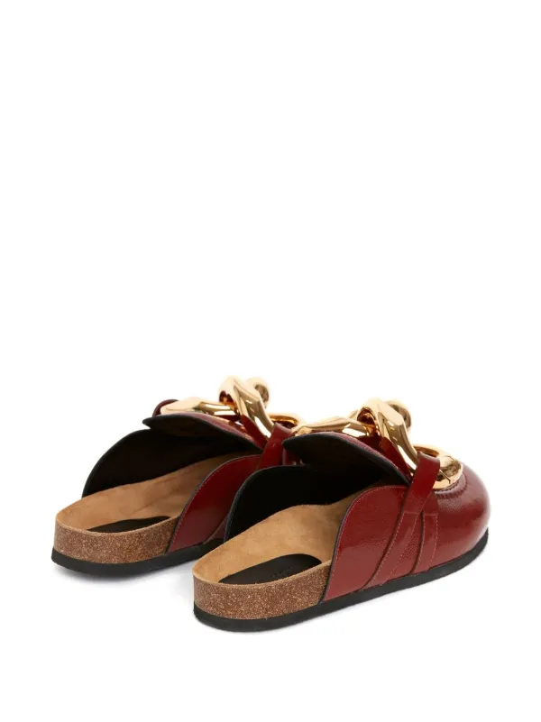 JW Anderson チェーン レザーローファーミュール | ブラウン | FARFETCH JP