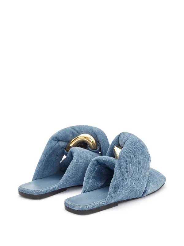 Blue denim flats new arrivals