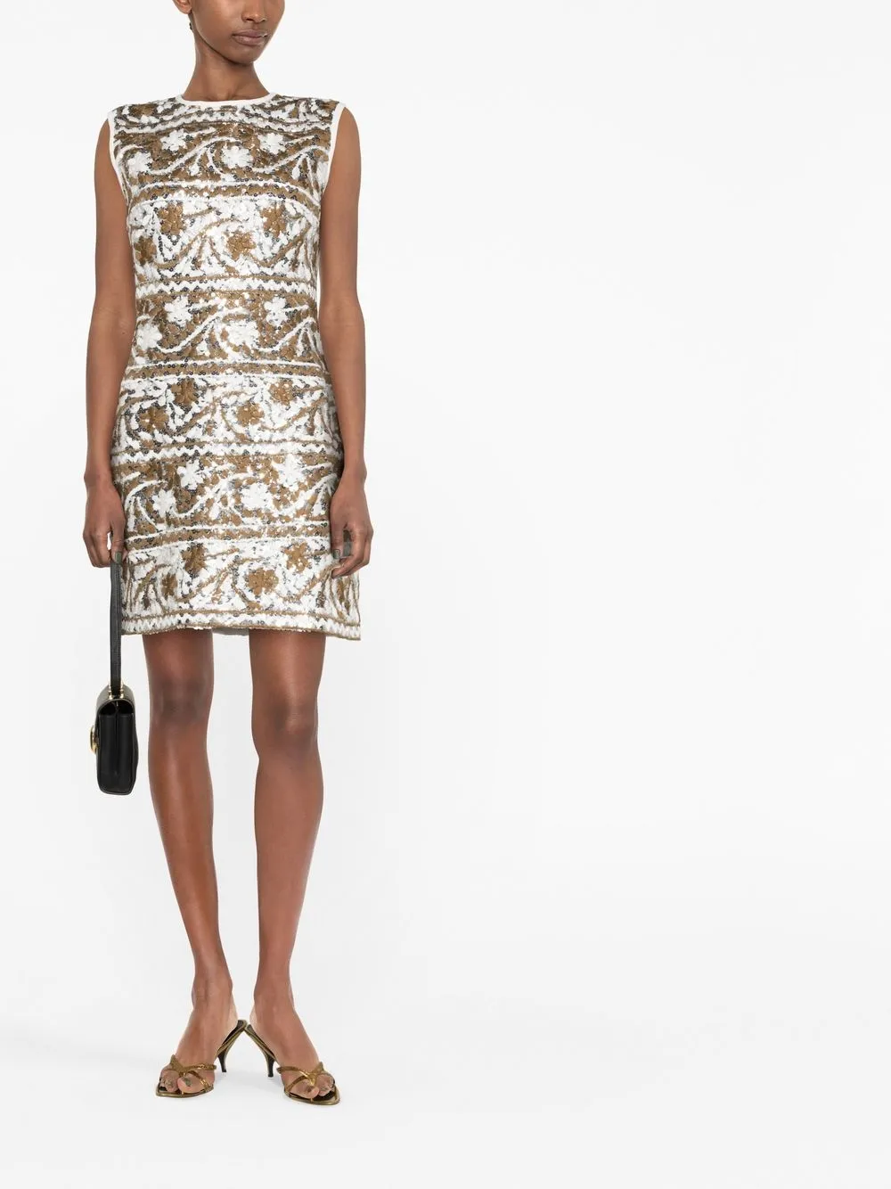 Giambattista Valli Mini-jurk met geborduurde pailletten - Wit