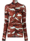 colville abstract-print ruched roll-neck top - Blue