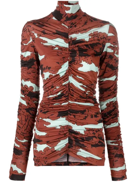 colville top fruncido con estampado abstracto 
