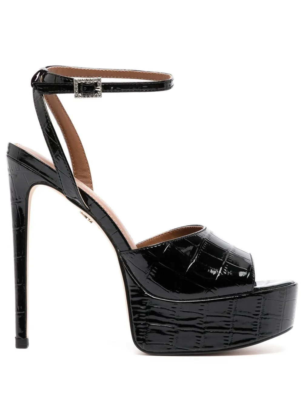 

Kurt Geiger London Pierra crocodile-embossed platform sandals - Black