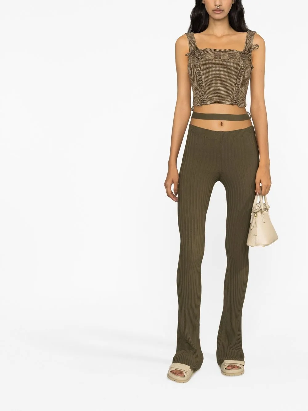 ANDREĀDAMO Skinny broek - Groen