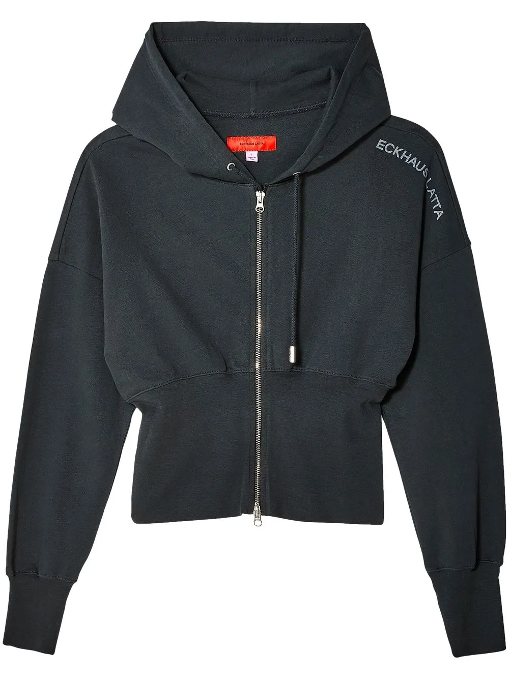 

Eckhaus Latta logo-print hooded jacket - Black
