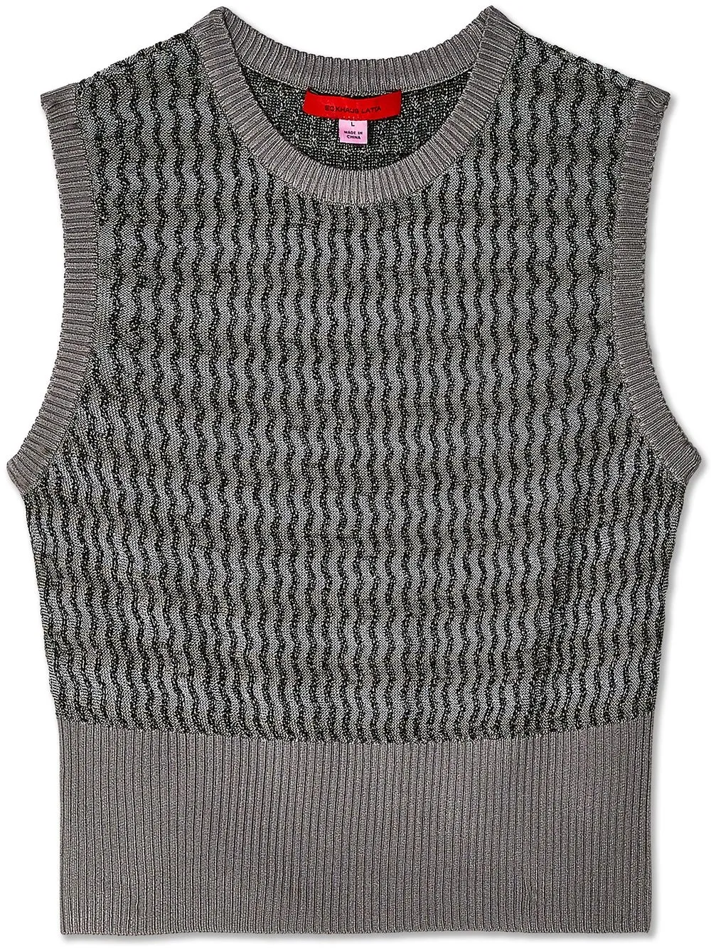 

Eckhaus Latta wave-print knitted vest - Gris