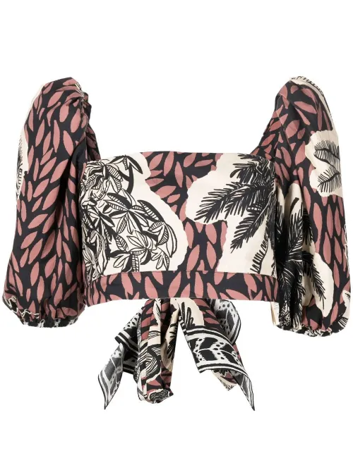 Blouse imprimée à manches bouffantes - Johanna Ortiz - Modalova