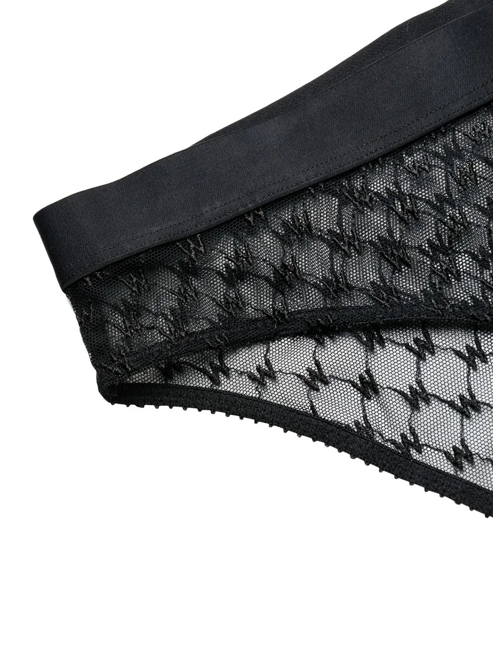 Wolford Sheer Logo-print Briefs In 000