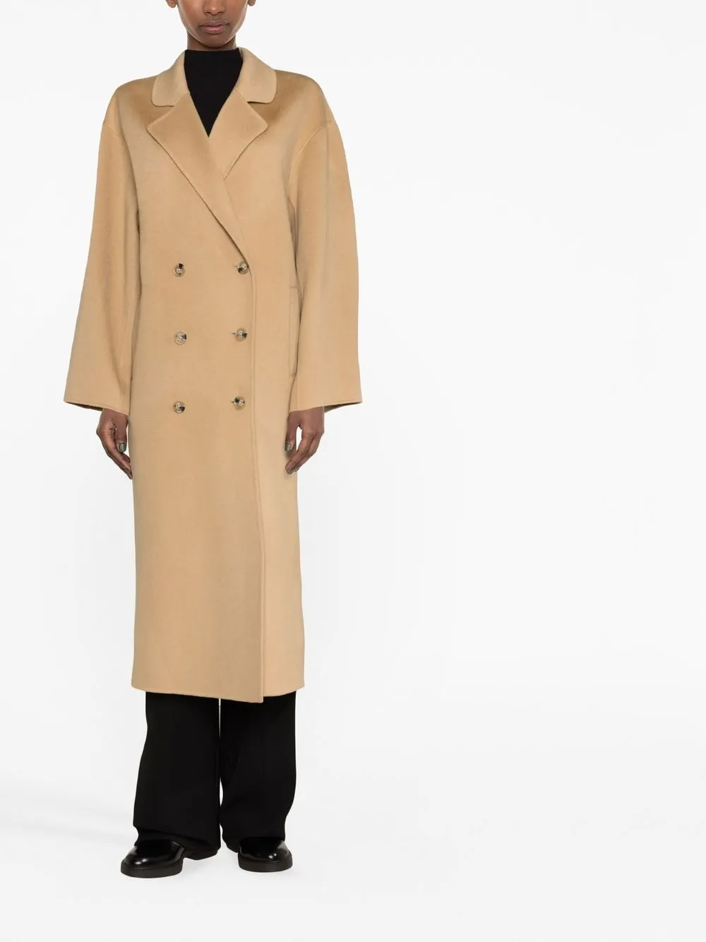 Loulou Studio Jas met dubbele rij knopen - Beige