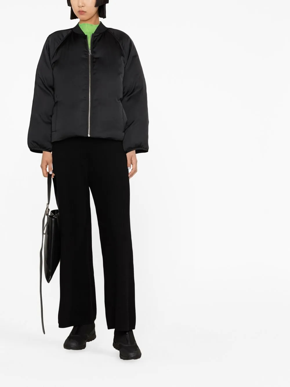 Loulou Studio Gewatteerd bomberjack - Zwart