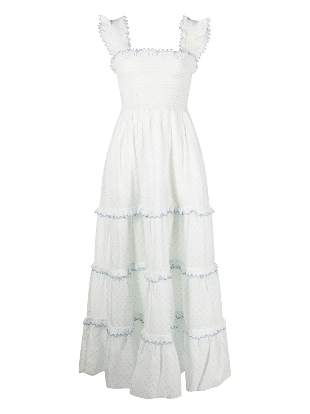 Rixo Prudence long nightdress - White