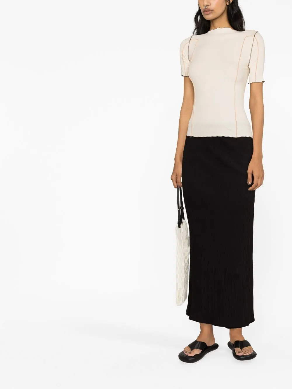 Baserange T-shirt met print - Beige