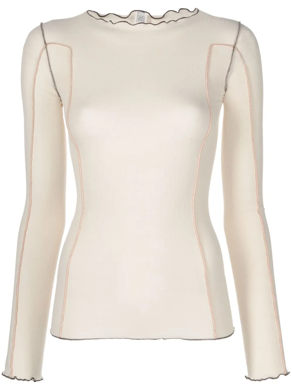 

Baserange fine-ribbed long-sleeved T-shirt - Neutrals