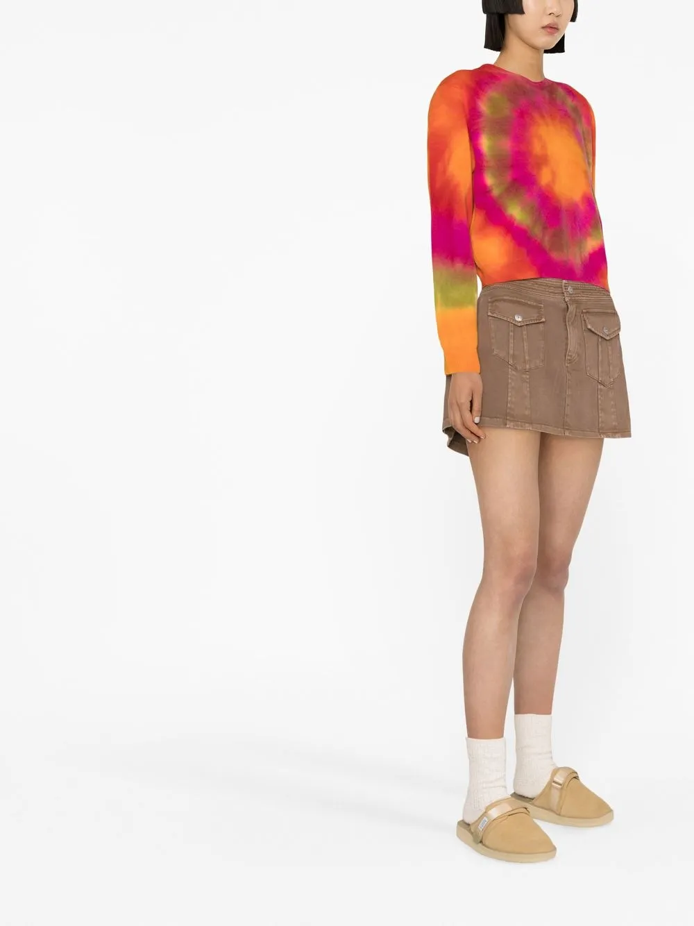 Shop The Elder Statesman Tunnel Tie-dye Jumper In Orange