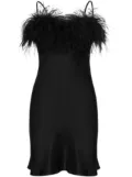 Sleeper Boheme feather-trim minidress - Black