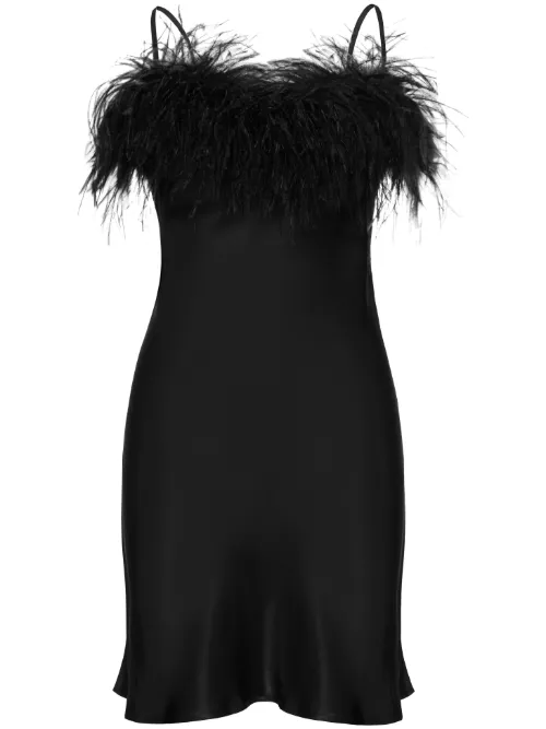 Robe courte Boheme ornée de plumes - Sleeper - Modalova