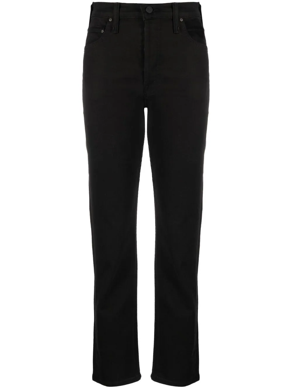 Shop Mother Tomcat Cropped-leg Jeans In Black