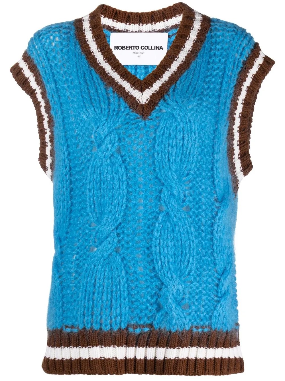 

Roberto Collina cable-knit wool-blend vest - Blue