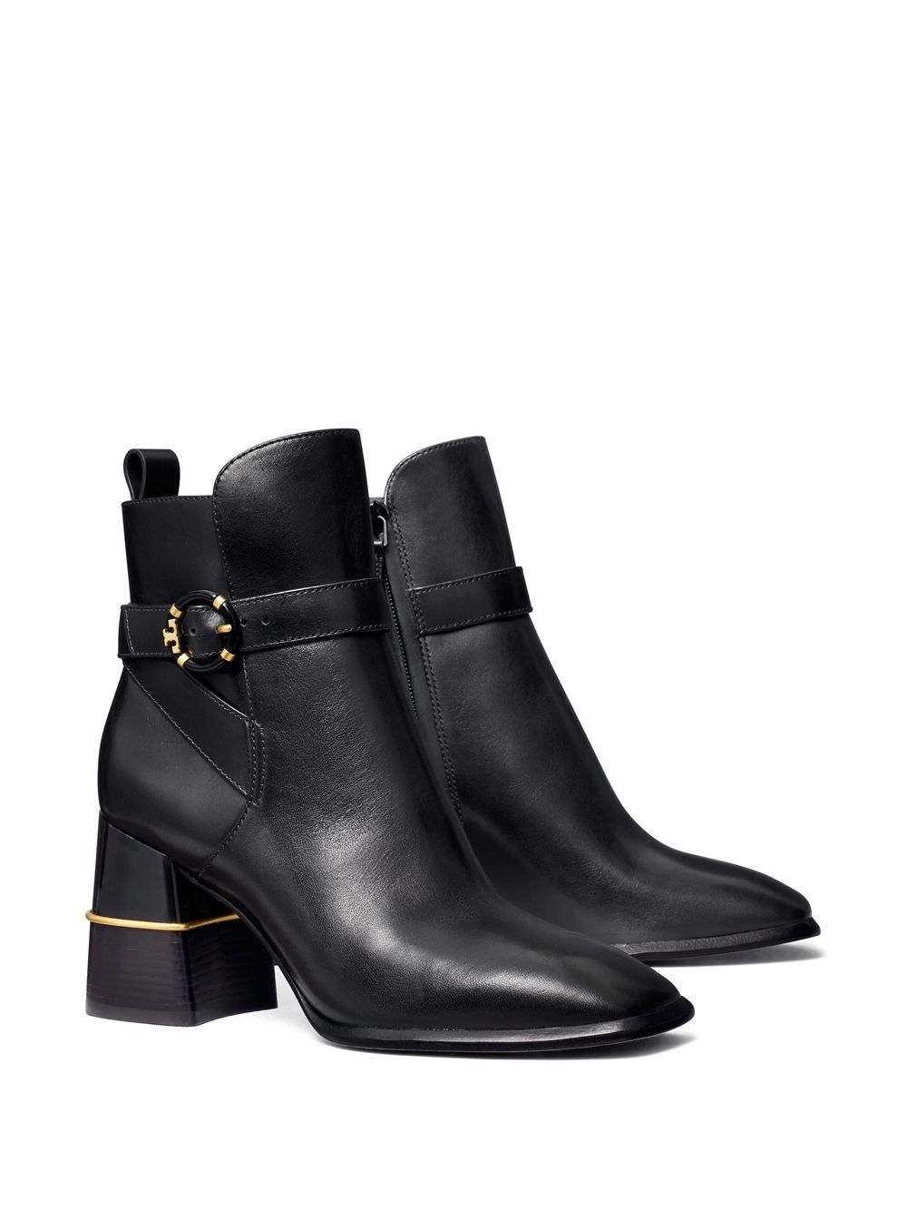 Shop Tory Burch Side-buckle 75mm Ankle Boots In Black