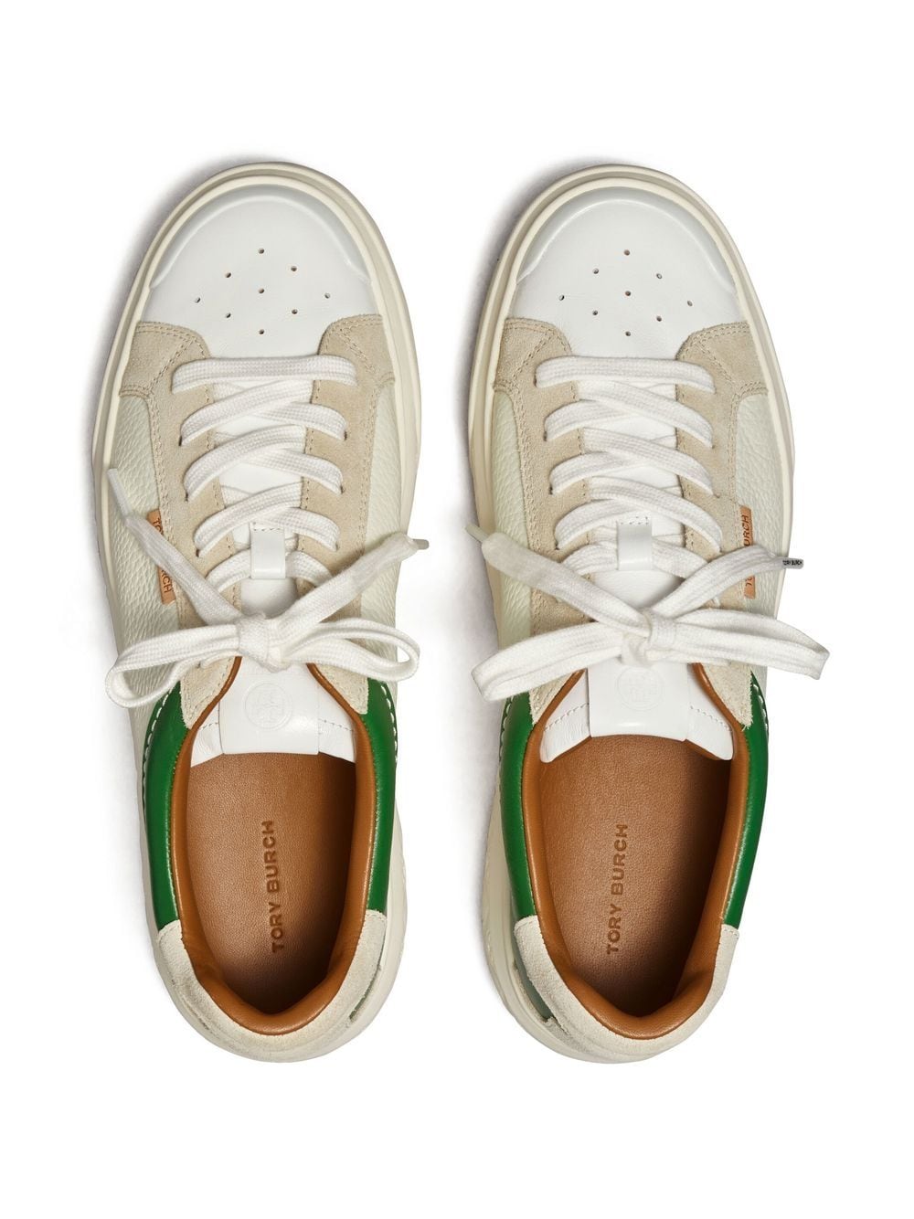 Shop Tory Burch Panelled-design Low-top Sneakers In Neutrals